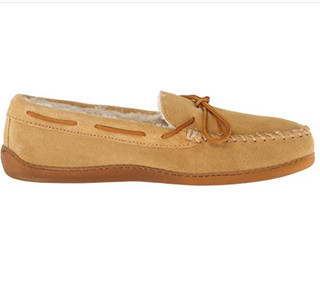 MINNETONKA 迷你唐卡 3902 Pile Hardsole Pile Lined Slipper 男士加绒平底鞋 Tan Suede US7