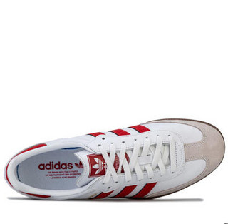 adidas Originals  Samba系列系带平底男士休闲鞋运动鞋 White red UK 7.5 
