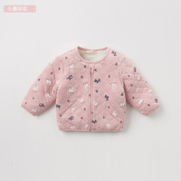 davebella戴维贝拉冬装新款男女童夹棉加绒保暖棉服 幼儿宝宝棉衣 小鹿印花 80cm（24M(建议身高73-85cm））