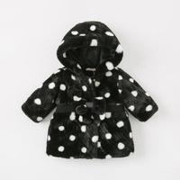 【加厚】davebella戴维贝拉冬季装新款女童棉衣 宝宝连帽棉服 圆点印花 73cm(18M(建议身高66-73cm))