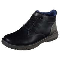 SKECHERS斯凯奇男鞋高帮系带休闲鞋百搭鞋短靴66237 BLACK 10