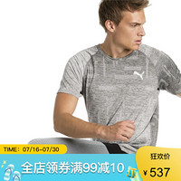 PUMA彪马男圆领短袖拼接T恤休闲517308 Medium Gray Heather M