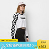 vans范斯长袖短款上衣女拼色时尚圆领卫衣3941132 White Large