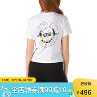 vans范斯T恤女纯棉圆领时尚印花短袖上衣3940442 White Large