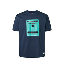 Kappa卡帕男款运动短袖休闲圆领T恤夏季印花半袖图案衫2020|K0A12TD03D 迷迭蓝-779 L