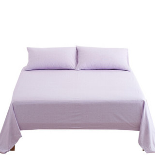 大朴家纺 A类床单 精梳纯棉斜纹床单 大双人被单 单件 紫色碎条纹 紫色碎条纹 1.5米床/240*240cm