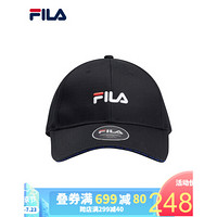 FILA 斐乐官方 情侣棒球帽 2020秋季新款休闲时尚街头ins棒球帽 正黑色-BK XS