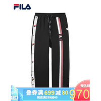 FILA × MIHARA 斐乐官方 蔡徐坤同款 男子梭织长裤2020秋季潮流联名休闲运动裤 黑色-BK 175/84A/L