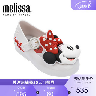 mini melissa 2020春夏新品迪士尼米妮合作款小童单鞋32733 白色 内长16.5cm