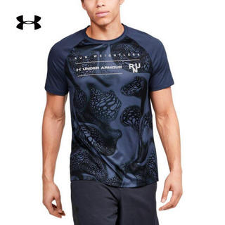 安德玛官方UA Qualifier男子运动短袖T恤Under Armour1350134 蓝色497 XL