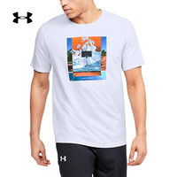 安德玛官方UA Bball Court男子运动短袖T恤Under Armour1351633 白色100 XL