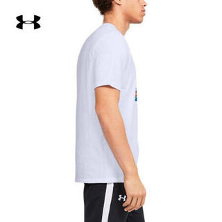 安德玛官方UA Bball Court男子运动短袖T恤Under Armour1351633 白色100 XL