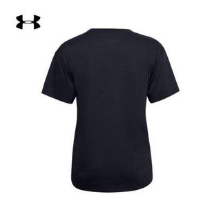 安德玛官方UA Wordmark女子运动短袖T恤Under Armour1358657 黑色001 XL