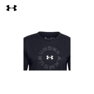 安德玛官方UA Wordmark女子运动短袖T恤Under Armour1358657 黑色001 XL