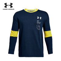 安德玛官方UA Rival Terry男童圆领运动卫衣Under Armour1333035 蓝色408 童XS