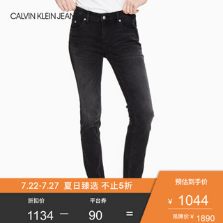 CK JEANS 2020春夏款女装 时尚中腰休闲牛仔裤CKJ022J213415 1BY-黑色 27/30