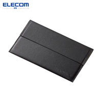 ELECOM 宜丽客 日本elecom名片盒便携商务男士女士名片卡包创意高档皮质 黑色