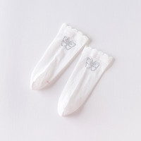 戴维贝拉 davebella戴维贝拉2020夏季新款儿童女童短袜 婴幼儿宝宝薄款袜子 白色
