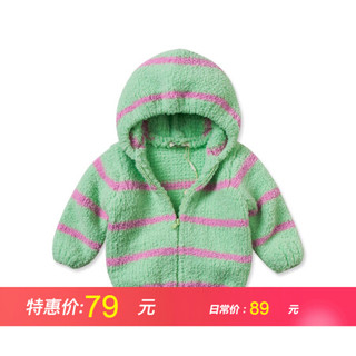 戴维贝拉童装儿童外套女童雪尼尔外衣男童外套davebella秋装婴儿衣服宝宝春秋服装幼儿秋季连帽开衫 嫩绿/粉紫 73cm(18M(建议身高66-73cm))