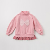 davebella戴维贝拉秋冬季新品女童套头卫衣 中童大童裙式上衣 粉色 150cm(11Y(建议身高140-150cm))