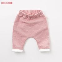 davebella戴维贝拉秋季新款婴儿宝宝哈伦裤 男女儿童大PP裤子 灰粉色 66cm(12M(建议身高66cm))