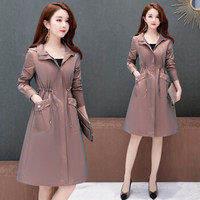 BANDALY 2019秋季新品女装风衣女韩版收腰显瘦气质大码中长款薄款洋气外套 KKLRXL07X 豆沙 M