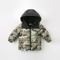 davebella戴维贝拉冬装新款男童宝宝90绒保暖迷彩婴儿羽绒服 迷彩印花 90cm(3Y(建议身高85-95cm))
