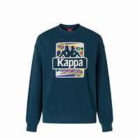Kappa卡帕运动卫衣2020新款秋男针织套头衫休闲圆领外套长袖印花上衣K0A52WT51D 迷失蓝-8101 L