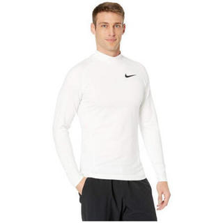Nike/耐克男子运动长袖T恤修身立领保暖套头9100747 White/White/Black LG