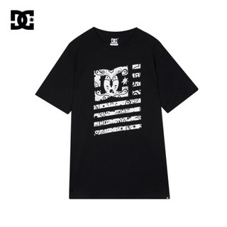 DCSHOECOUSA dc夏季短袖T恤男士运动纯棉黑白色圆领LOGOT恤衫 5226J708 黑色 M