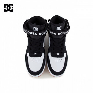 DC SHOES20春夏新品潮流皮革拼接男鞋高帮鞋滑板鞋ADYS400038 黑夹白色 43