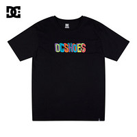 DCSHOES 2020春夏新款彩色LOGO印花男士纯棉短袖T恤GDYZT20107 黑夹色 M