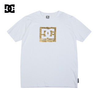 DCSHOES 春夏新款印花男士短袖宽松棉T恤 GDYZT20122 白夹黑色-XWWC S