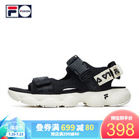 FILA FUSION 斐乐女子凉鞋2020夏季新款魔术贴女鞋轻便舒适凉拖鞋 黑色-BK 38.5