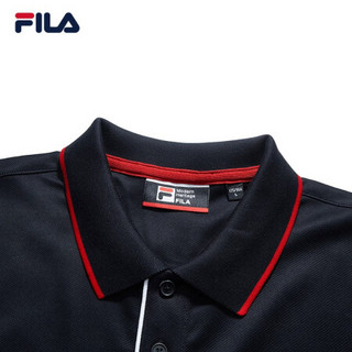 FILA 斐乐官方男子短袖POLO2020春季新款运动商务针织短袖T恤衫男 传奇蓝-NV 190/108A/3XL