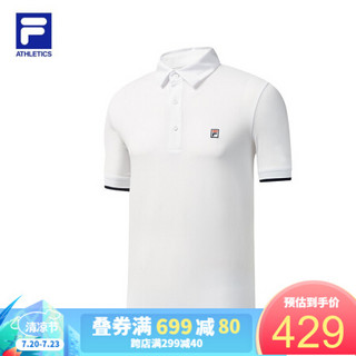 FILA ATHLETICS斐乐男短袖POLO2020夏季新款针织短袖衫男POLO 玉石白-WT 175/96A/L