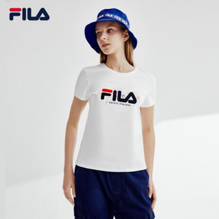 FILA 斐乐官方女子短袖T恤 2020夏季新款百搭时尚丝柔棉圆领T恤 标准白-WT 165/84A/M