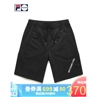 FILA FUSION斐乐官方男子短裤2020夏季新款透气宽松休闲运动裤男 深黑-BK 185/92A/XXL