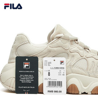 FILA 斐乐 JAGGER系列 男士跑鞋 F12M931104CAG 米色 40.5