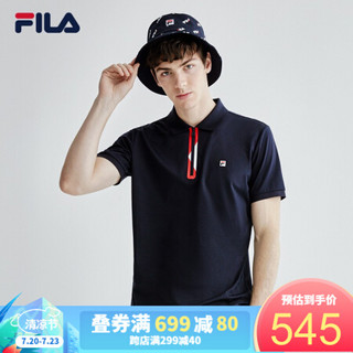 FILA 斐乐官方男子短袖POLO2020夏季新款时尚运动高端短袖衫男 传奇蓝-NV 180/100A/XL