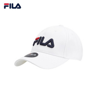 FILA（斐乐）官方女子棒球帽2020秋季新款时尚运动休闲logo百搭棒球帽 标准白-WT XS