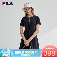 FILA 斐乐官方 女子针织连衣裙2020夏季新款时尚休闲连衣裙女裙 传奇蓝-NV 165/84A/M