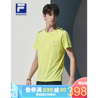 FILA ATHLETICS 斐乐男子短袖T恤2020夏新款运动跑步速干排汗T恤 明媚绿-LG 170/92A/M