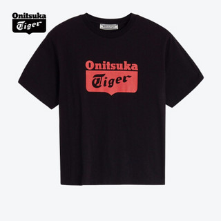 Onitsuka Tiger鬼塚虎女士T恤圆领短袖 2182A406-101 黑色/红色 L