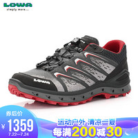 LOWA 德国 户外越野跑步防水运动鞋 AEROX GTX 进口男款低帮 L310626 石墨色/红色 40