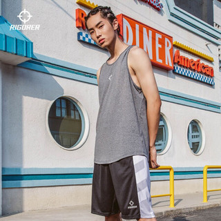 准者运动背心男女夏季潮流时尚无袖上衣跑步运动休闲衫篮球文化衫 中花灰 M