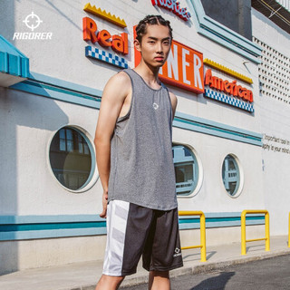 准者运动背心男女夏季潮流时尚无袖上衣跑步运动休闲衫篮球文化衫 中花灰 M