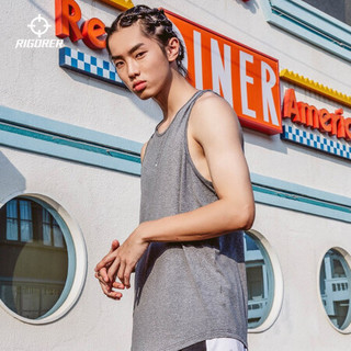 准者运动背心男女夏季潮流时尚无袖上衣跑步运动休闲衫篮球文化衫 中花灰 M