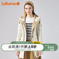 LAFUMA乐飞叶2020秋冬户外轻便保暖开衫连帽女中长款抓绒衣潮 LFJA0CR62 沙杏色I0 165/84A（38）