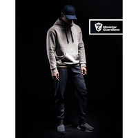 MSGD加绒卫衣 男子春季运动健身连帽套头上衣 卡其色 XL(现货开售)